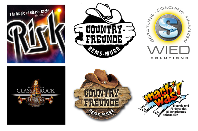 Logo Risk, CLASSIC ROCK MEETS BRASS, COUNTRY-FREUNDE, WIED SOLUTIONS, mach' was!